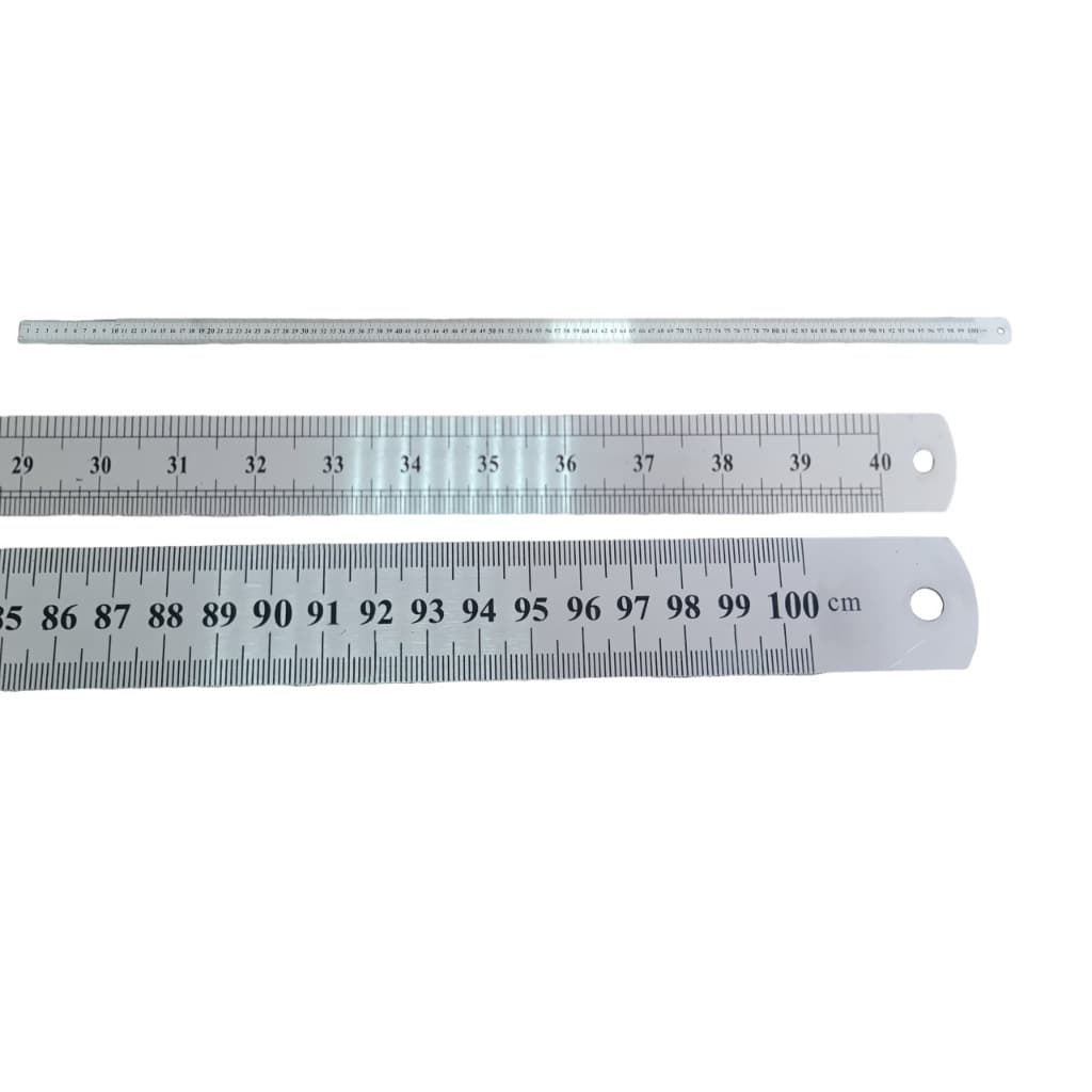Régua De Metal Aço Inox 1 Metro Para Artesanato