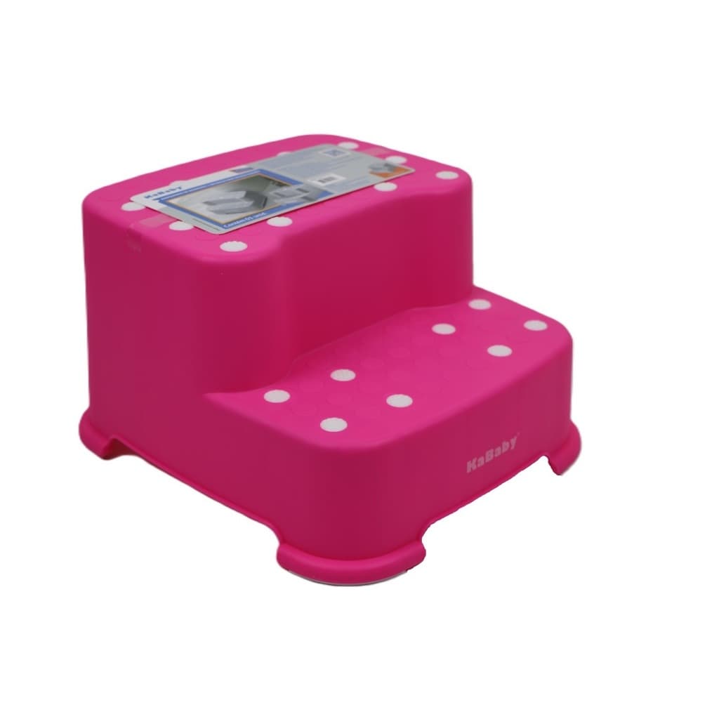 Banquinho De Banheiro Infantil 2 Degraus Antiderrapante Rosa - Kababy