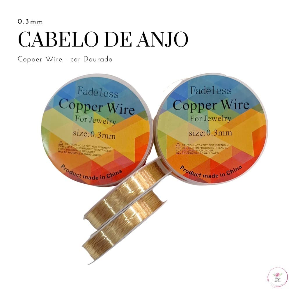FIO CABELO DE ANJO COBRE COPPER WIRE 'DOURADO', 'OURO CLARO' OU 'PRATA' (A partir de 1 Un) para Artesanato e Laços