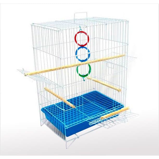 Gaiola para calopsita luxo triplex com 3 portas poleiros