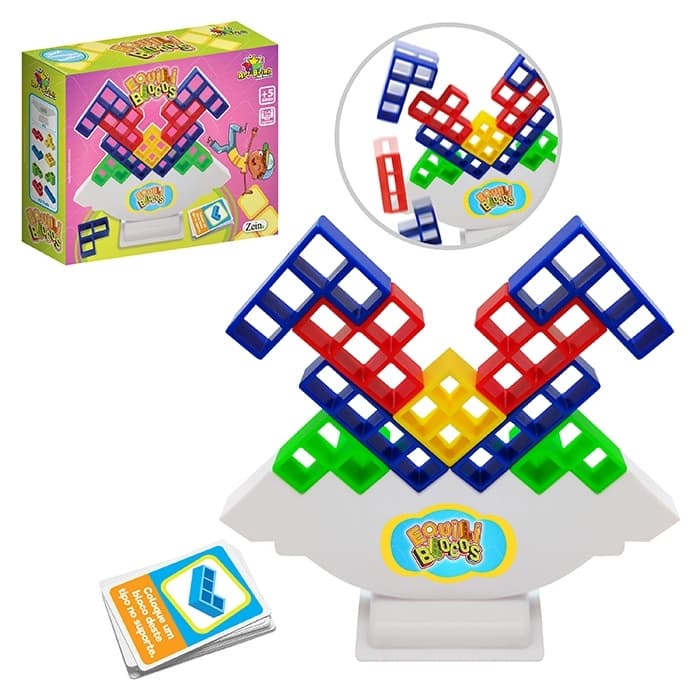 Brinquedo Criança Jogo Educativo Equilibrista Tetris Encaixe
