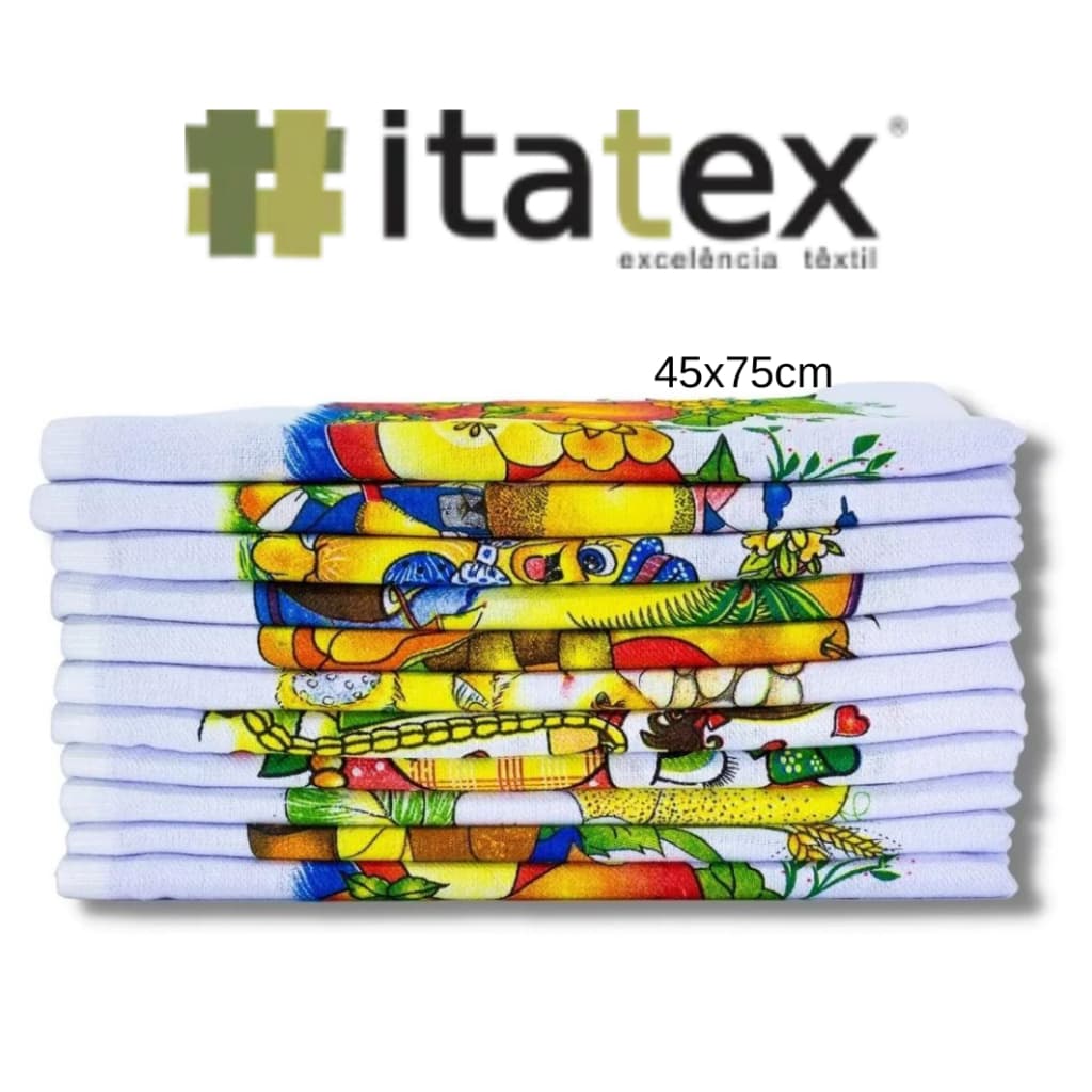 Kit Pano de Prato Itatex  C/ ESTAMPA | 12 unidades  45CMx75CM