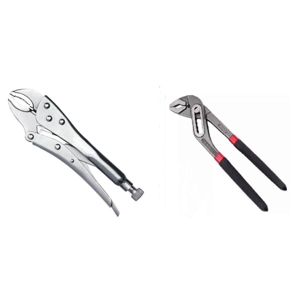Kit contendo 1 alicate de pressão e 1 alicate para bomba dágua (bico de papagaio) ambos 10 polegadas