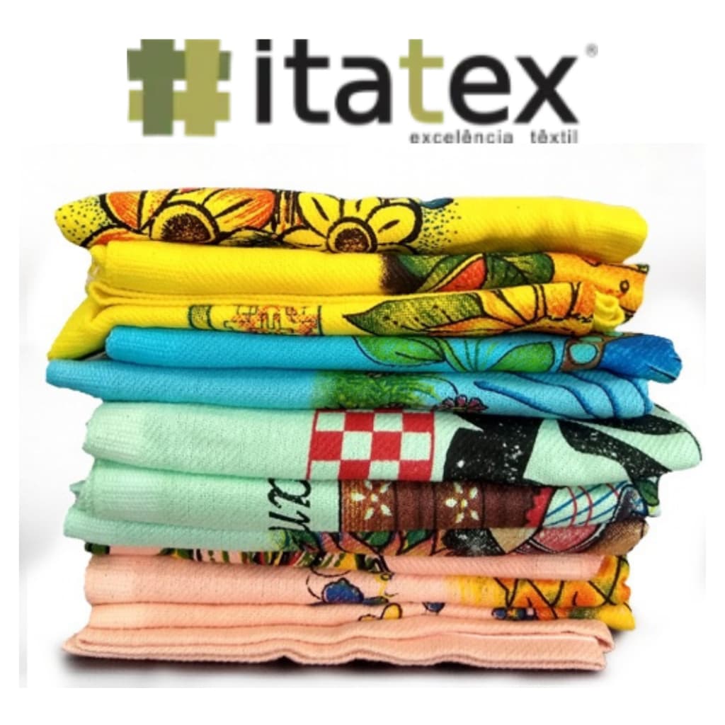 Kit Pano de Prato Itatex  COLORIDO | 12 unidades  45CMx75CM