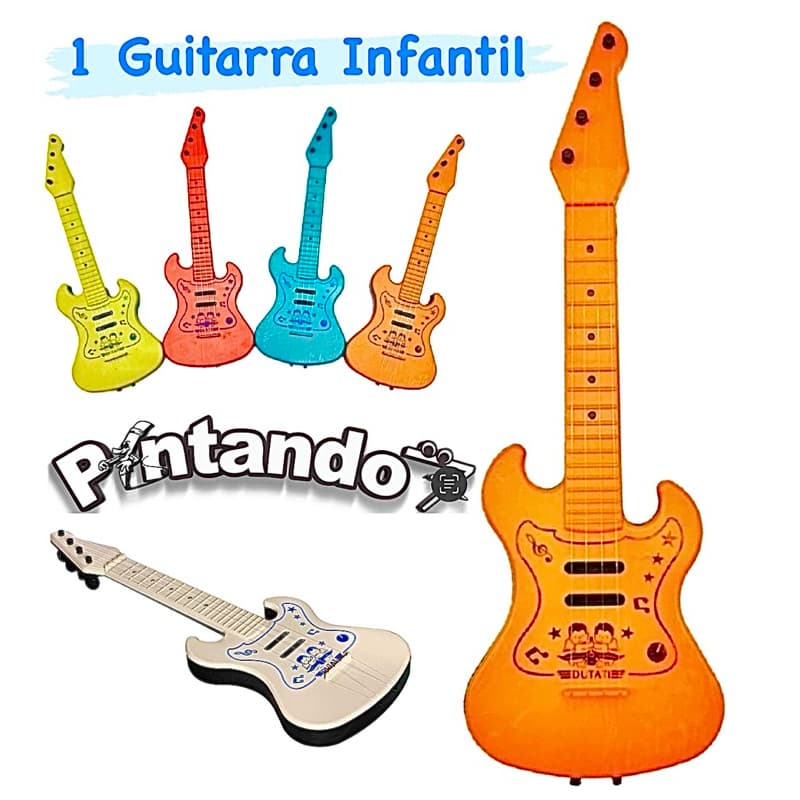 1 Guitarra Plastisca Brinquedo Musical Infantil