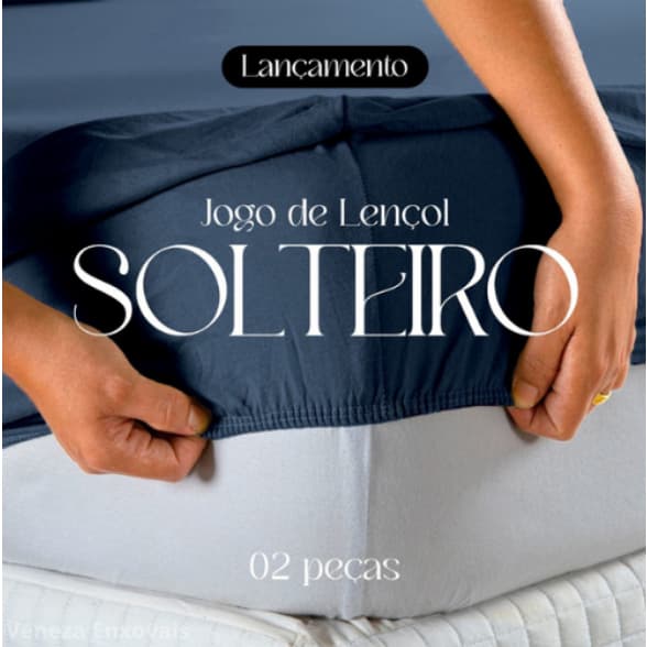 Lençol Solteiro 2 Peças Liso com Elástico Em Toda Volta - Microfibra Novidade