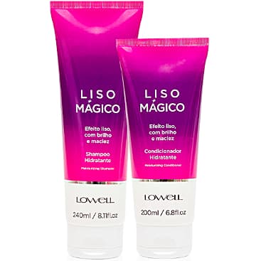 Kit Cabelos Lisos Sem Química Lowell Liso Mágico Shampoo 240ml + Condicionador 200ml