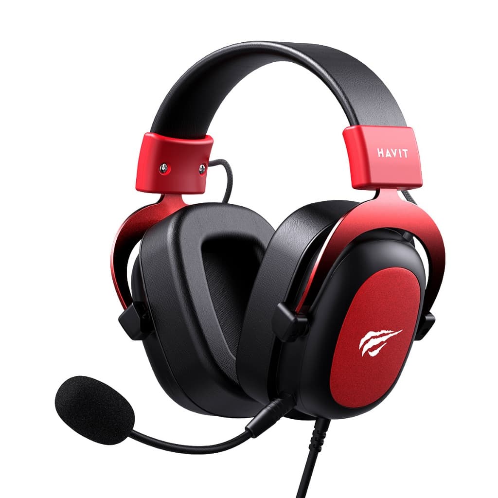 Headset Gamer Havit Gamenote H2002d Mic Removível Preto/Vermelho