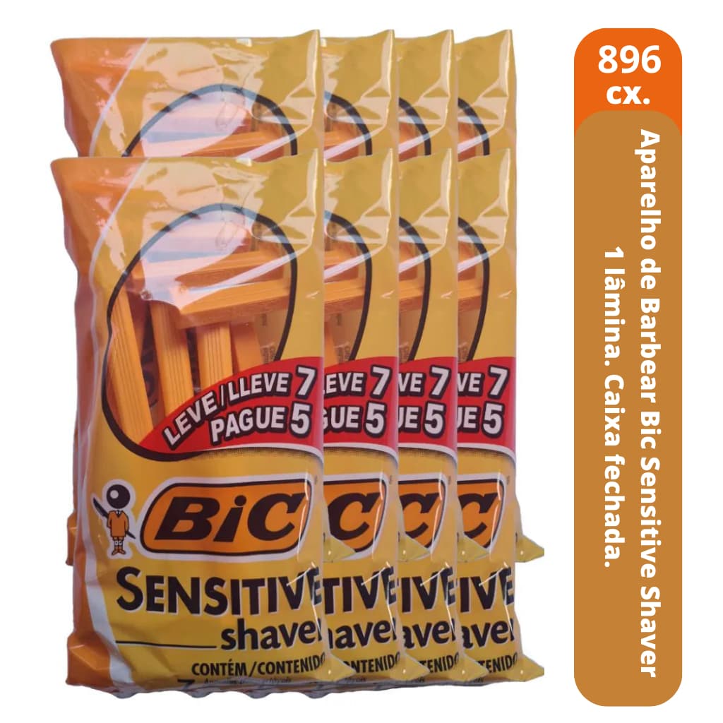 Aparelho De Barbear Bic Sensitive Shaver Caixa 896 Unidades