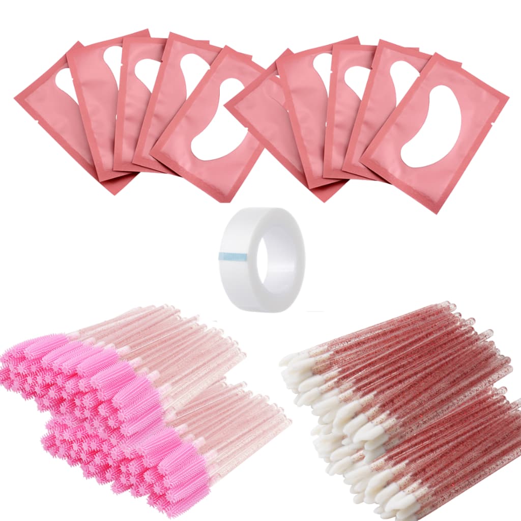 Kit 50 Pads / 50 Escovinhas / 50 Aplicadores / 1 Fita Transpore