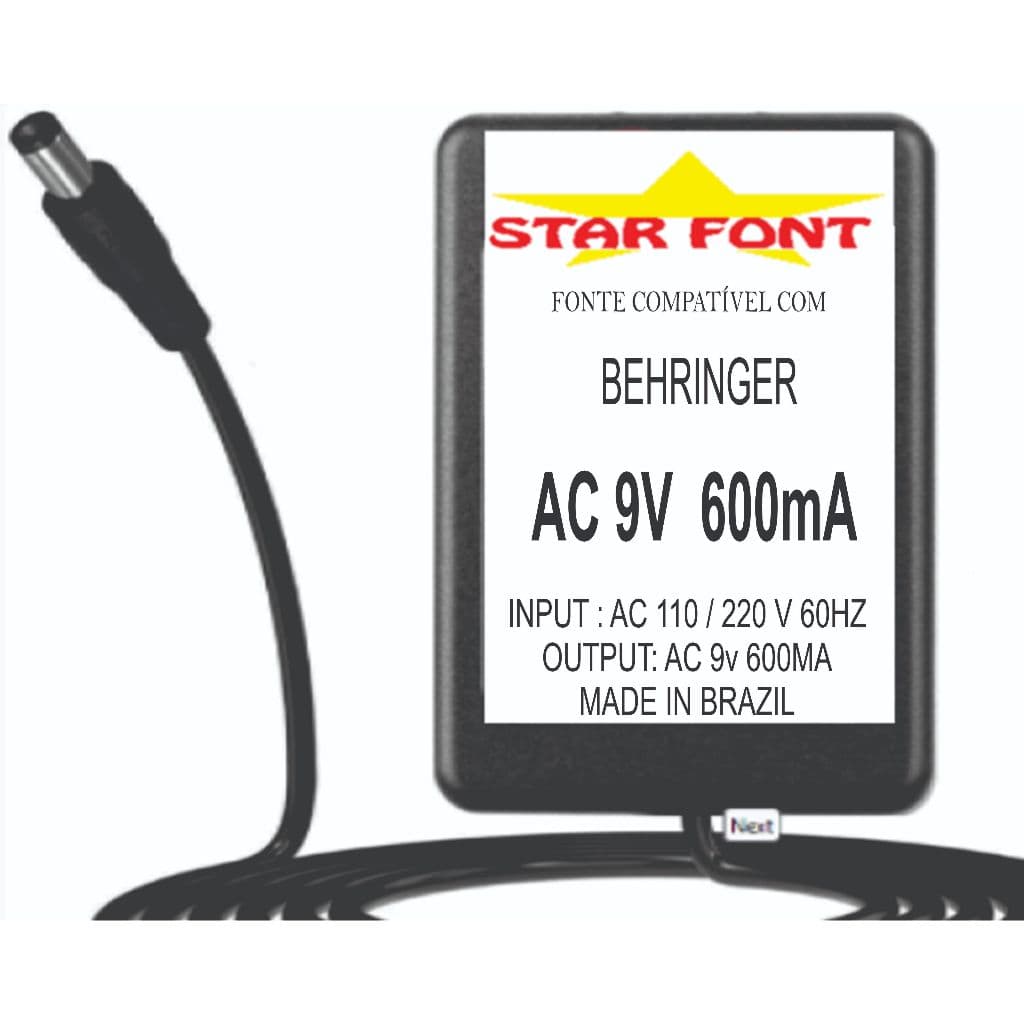 Fonte AC 9V Para X V-AMP LX1-X Multi Efeitos Behringer