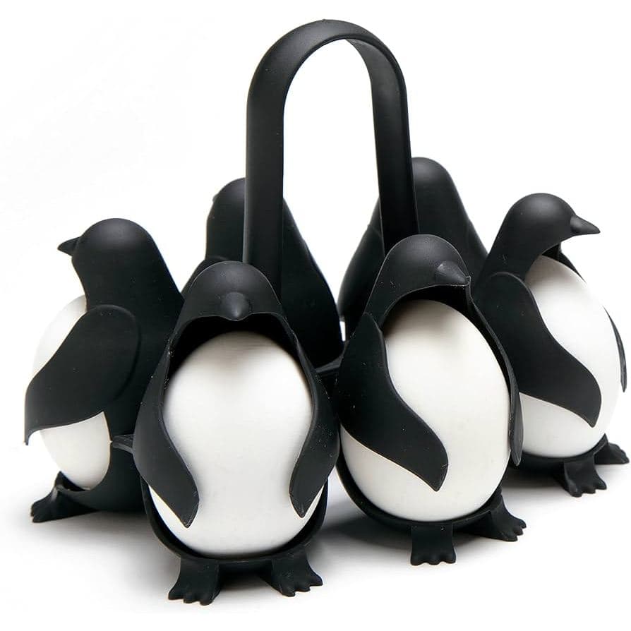 Suporte De Ovos Para Cozinhar Ferver Servir Pinguim Silicone