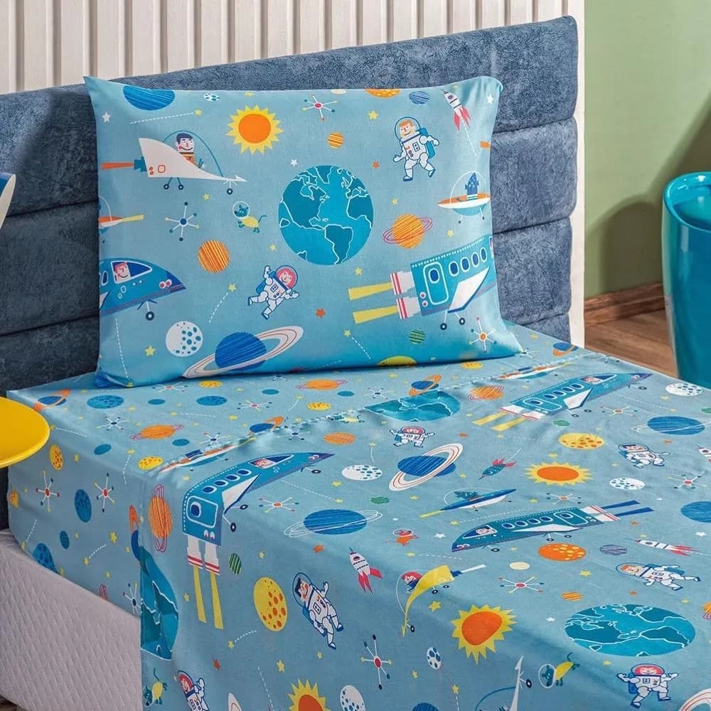 Jogo De Cama Bouti Completo Solteiro Kids 3 Peças Conjunto De Lençol Com Elastico e Sobre Lençol Infantil Menino Menina