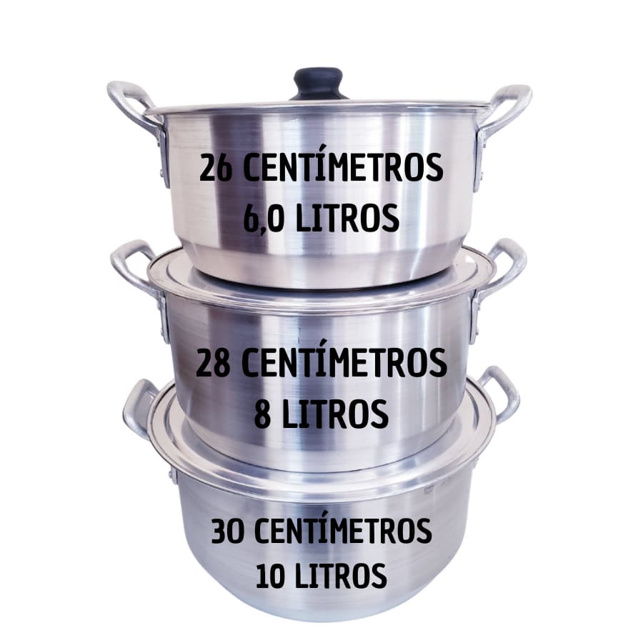 Kit Panelão 3 Peças 6 8 10 Litros Grosso Reforçado