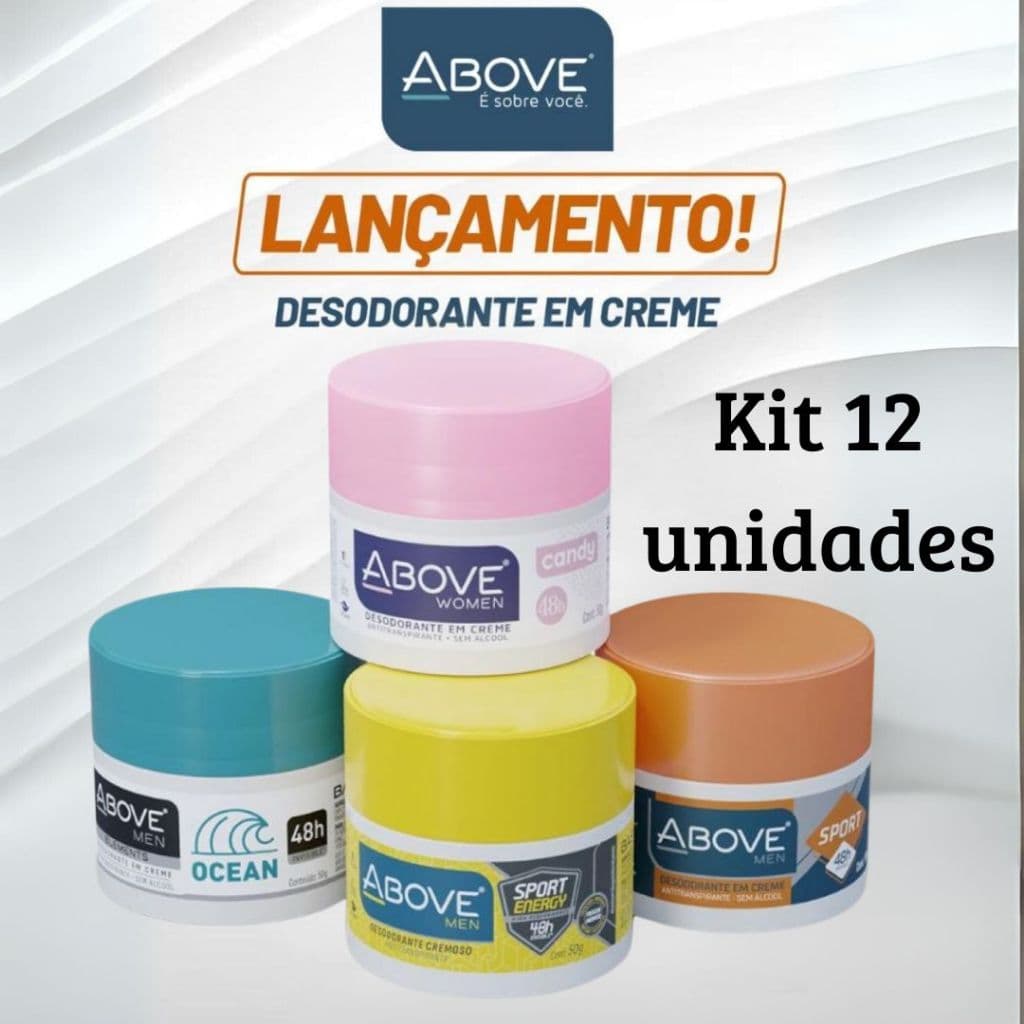 Desodorante em creme Above 50 g kit 12 unidades
