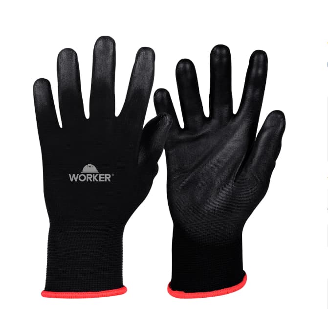 Luva Banhada em PU Touch WK29 Preta G Worker