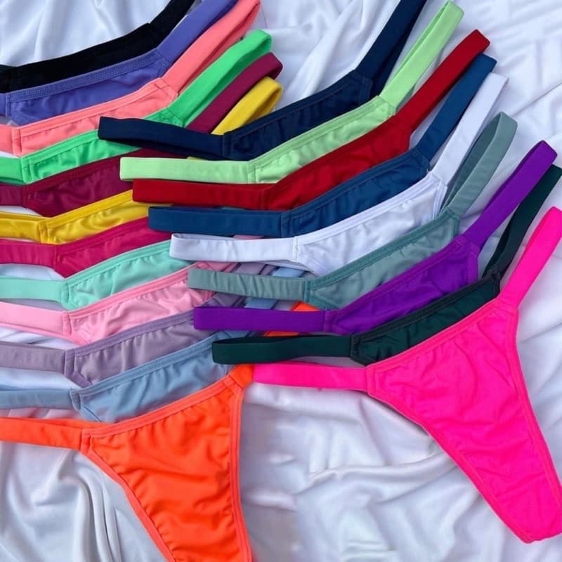Kit 6 Calcinhas Tanga Fio Duplo com Tirinhas Intimate Sensual em Microfibra