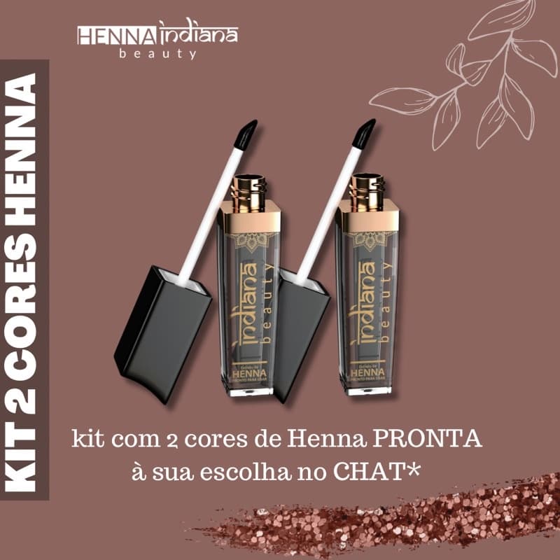 KIT com 2 cores de Henna pronta INDIANA BEAUTY - escolher no CHAT*