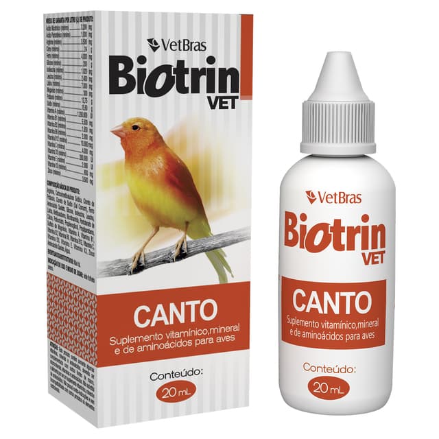 Biotrin Vet Canto 20ml Suplemento para Aves VETBRAS