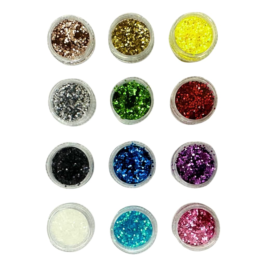 Kit 12 Glitters Flocados Decoração De Unhas De Gel