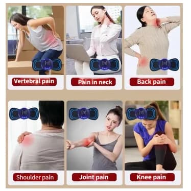 2 Para Alívio Da Dor Muscular Cervical Mini Massageador EMS Estimulador Elétrico De Pescoço Portátil