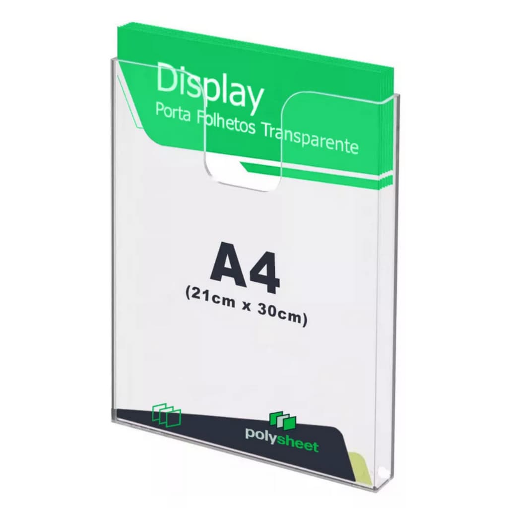Prontuário Display Porta Folhas em Acrílico A4 30cm x 21cm