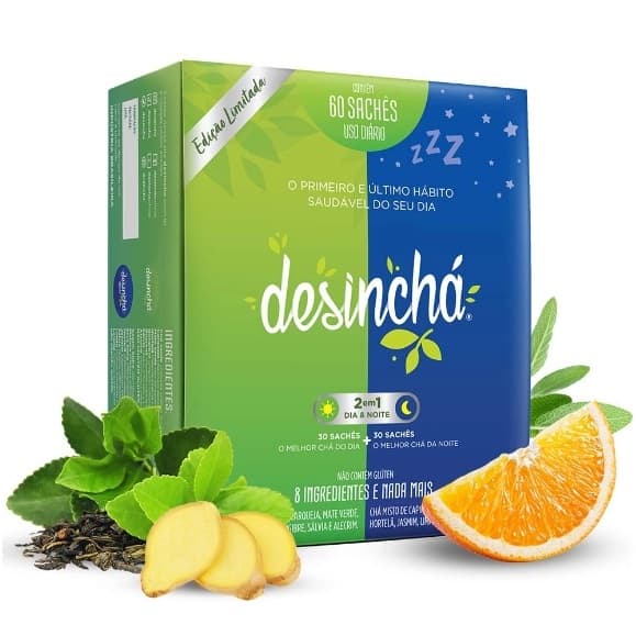 Desinchá Misto Dia E Noite 30 Dias 60 Sachês 100% Original