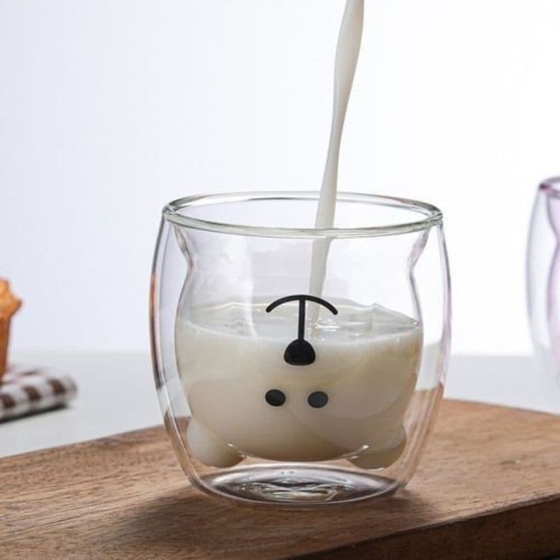 NOVO Copo Vidro Ursinho 3d Youtuber Blogueira Dolce Gusto Cafe Cha Pronta Entrega