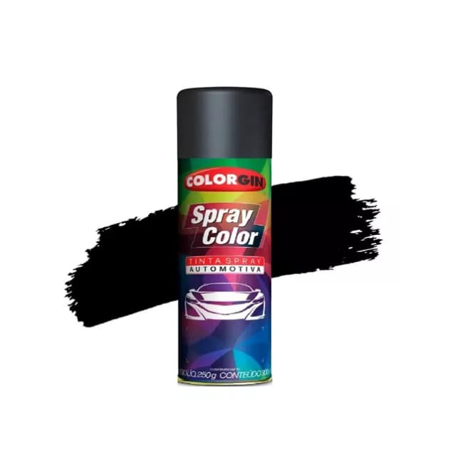 Tinta Spray Automotiva Colorgin Preto Fosco 300ml