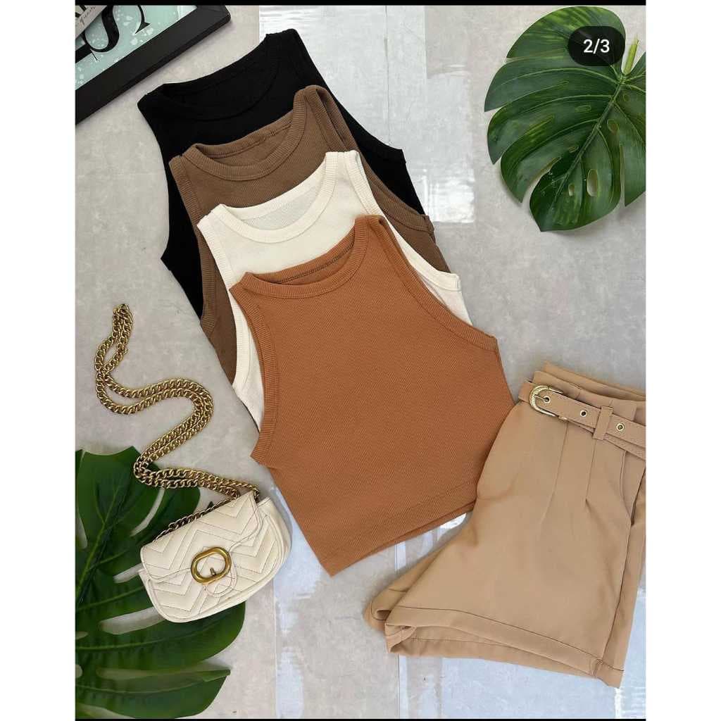 Promoção: Cropped Liso, estilo regata