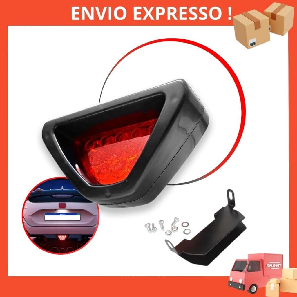 Brake Light Triangular modelo Formula F1 terceira Luz Freio Universal Anti Colisão 12v