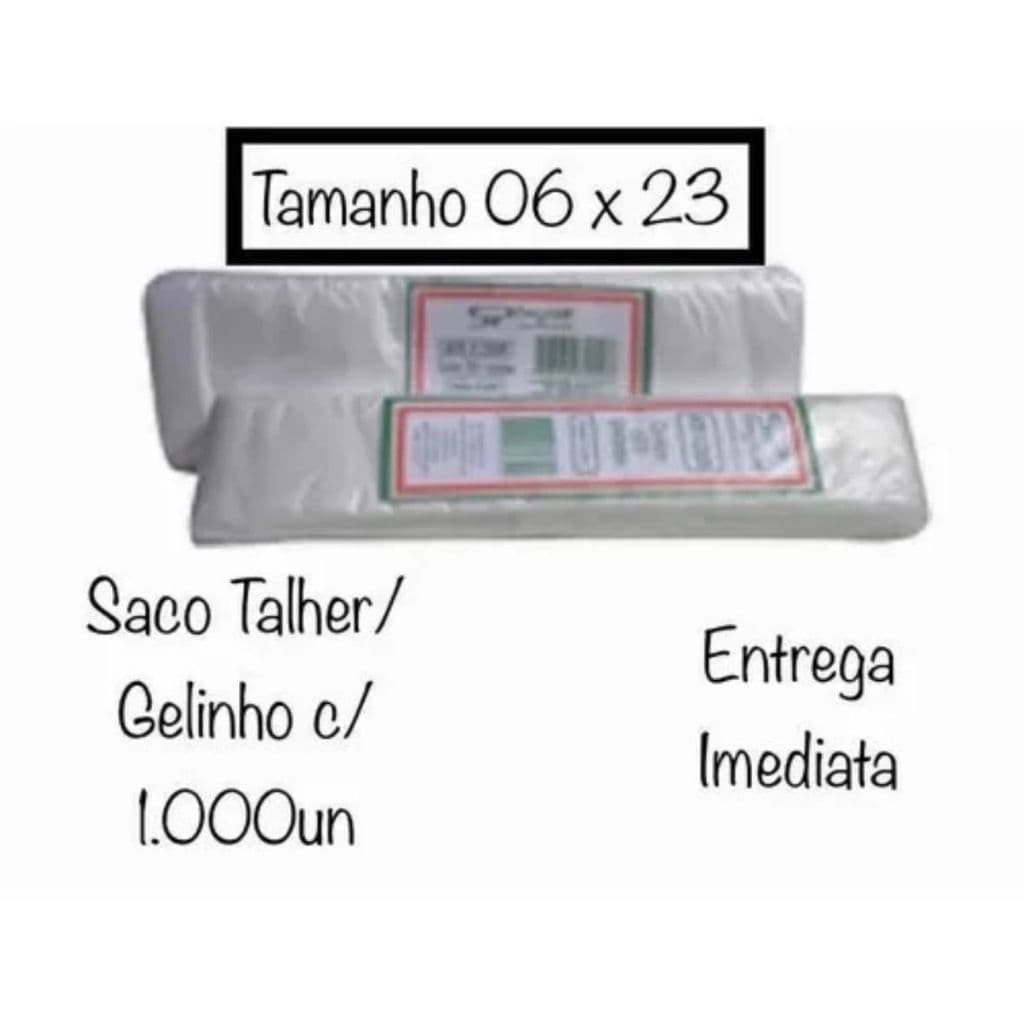 1.000 Saco Geladinho Sacole 06x23 Saco Plástico P/ Talher