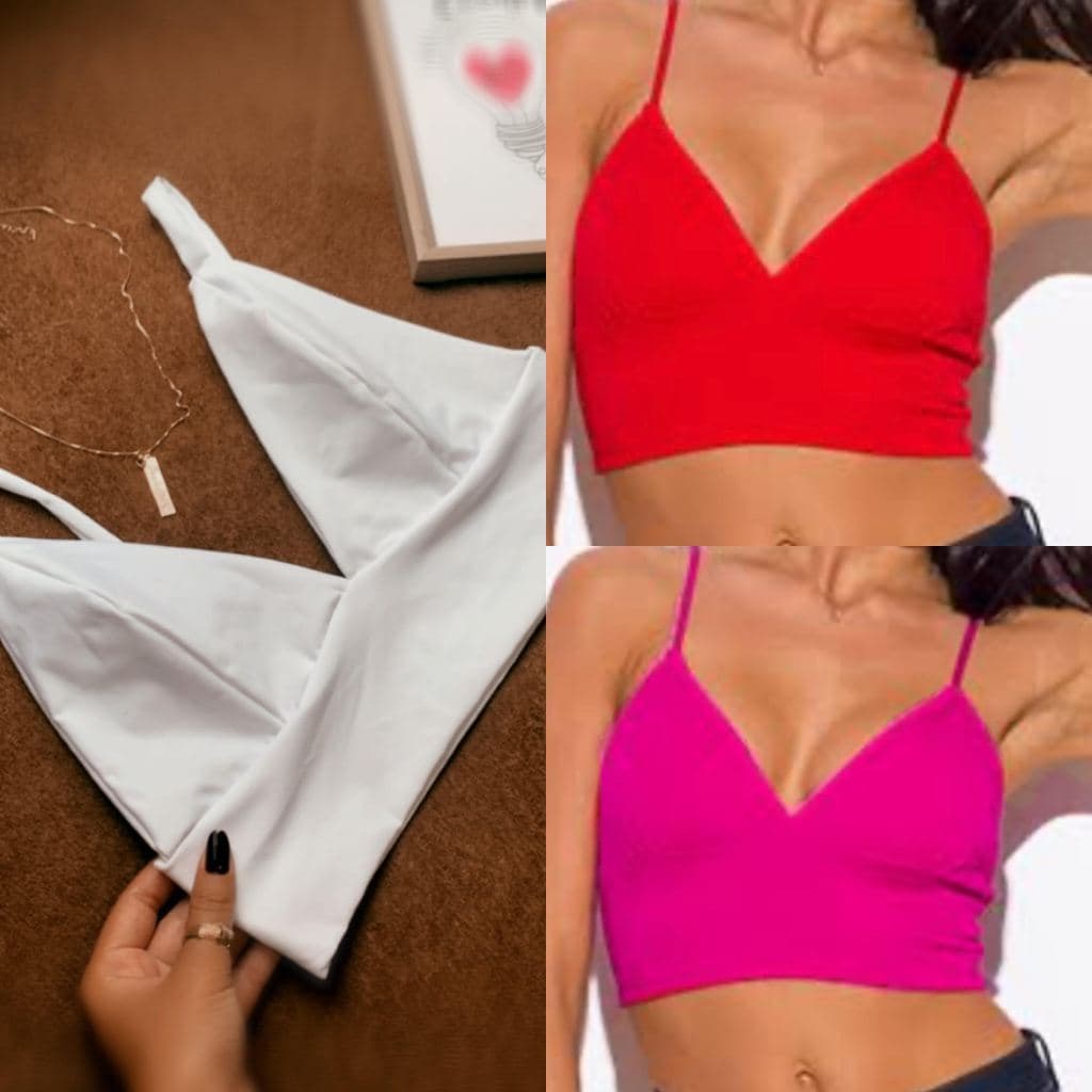 kit 3 Blusa Cropped , moda verão , Top Diversas Cores, Top Verão