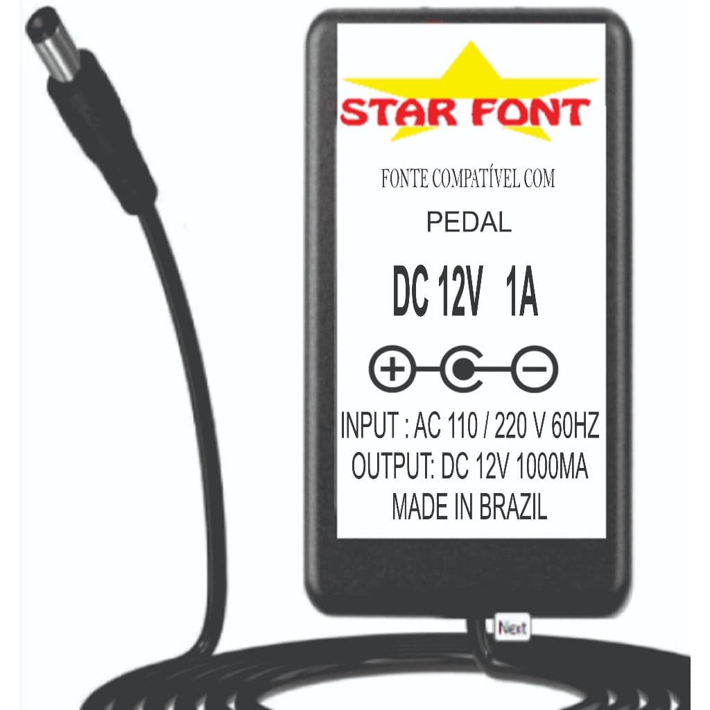 Fonte DC 12V Para Pedal Pedaleira Multi Efeitos Mooer
