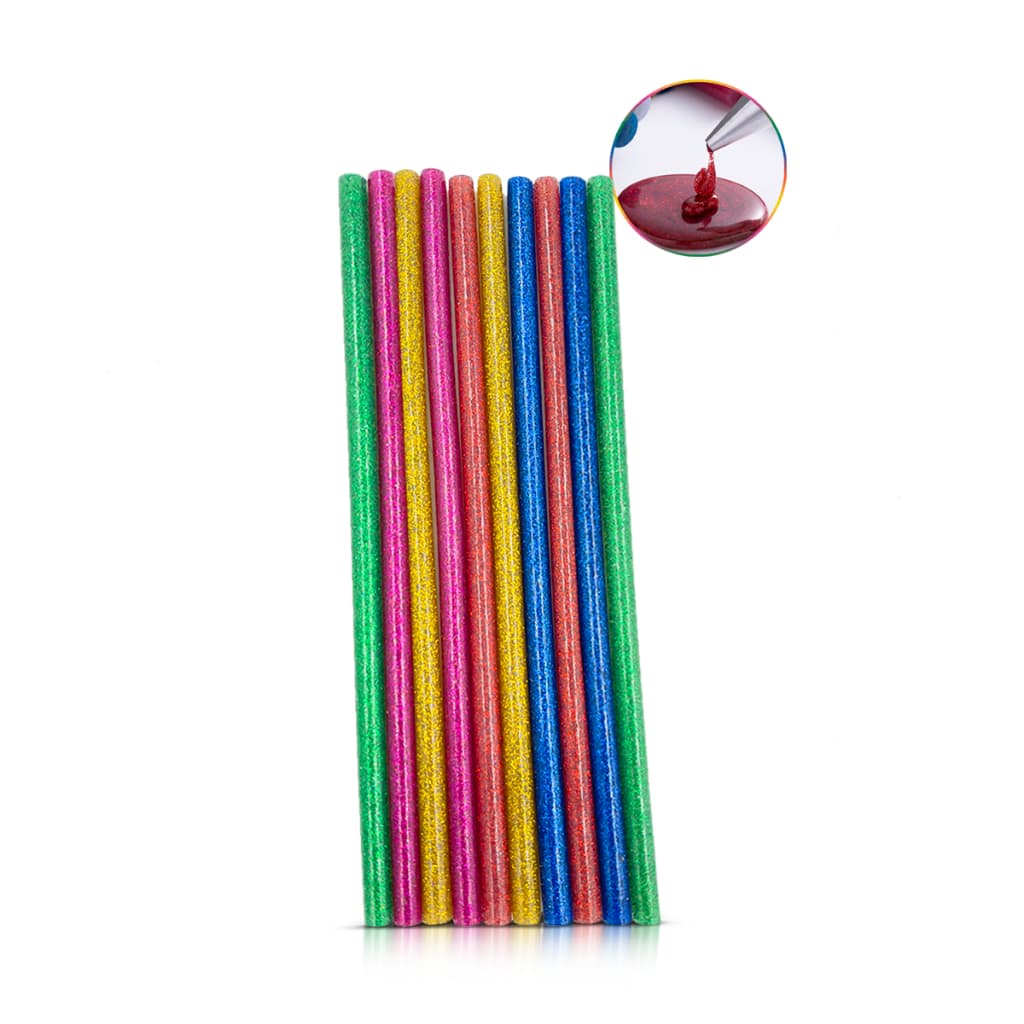 bastão refil cola quente colorida gliter decoração artesanato pistola escola  fino 7mm 10und