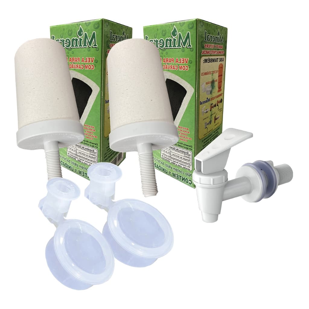 Kit 2 Velas P/ Filtro Com Carvão Ativado  + 2 Boias anti-transbordamento +Torneirinha Super Oferta