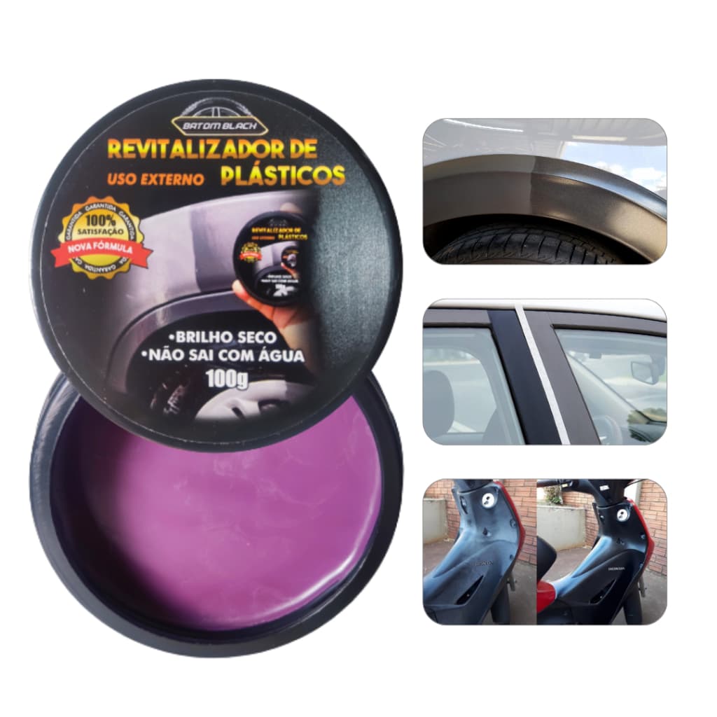Cera Revitalizante De Parachoque E Plasticos Batom Black Restaurador de Plástico Automotivo