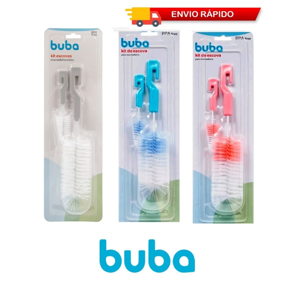 Kit Escova Para Lavar Mamadeira E Bico Buba