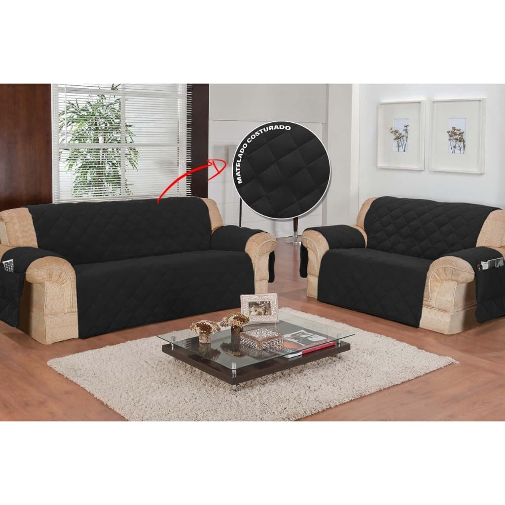 Kit com 2 capas de sofá 2 e 3 lugares