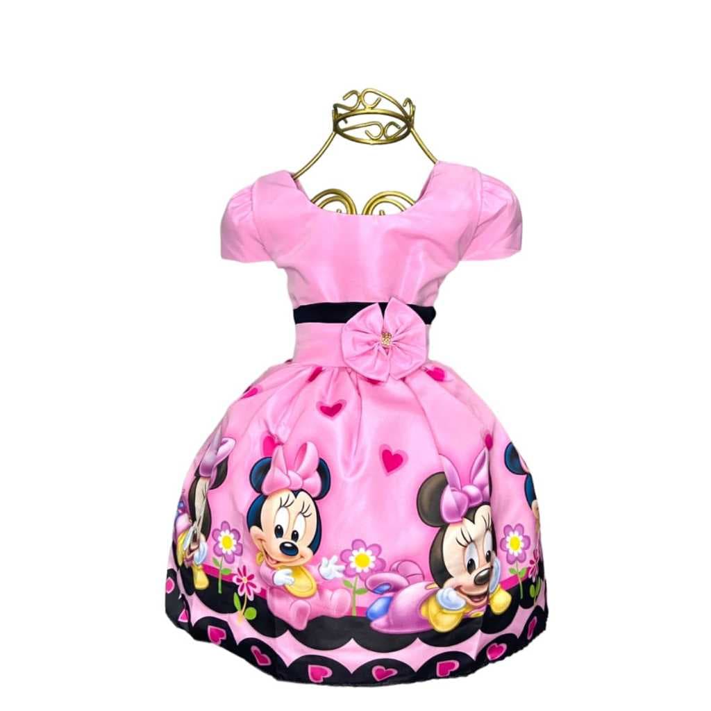 Vestido Infantil Temático Aniversários e Festas.