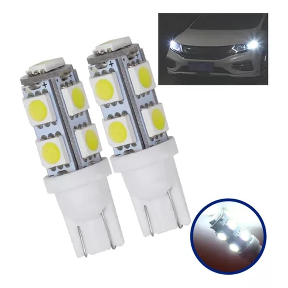 Par Lâmpada Pingo T10 9 Leds Farolete Lanterna Teto Placa Mala 12v