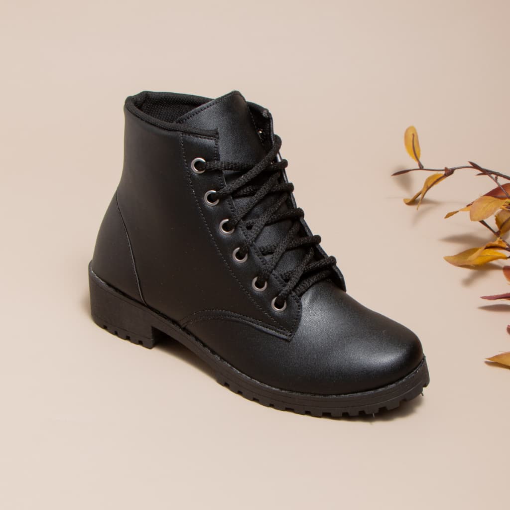 Bota Coturno Feminina Salto Baixo Macia Cano medio Confortavel