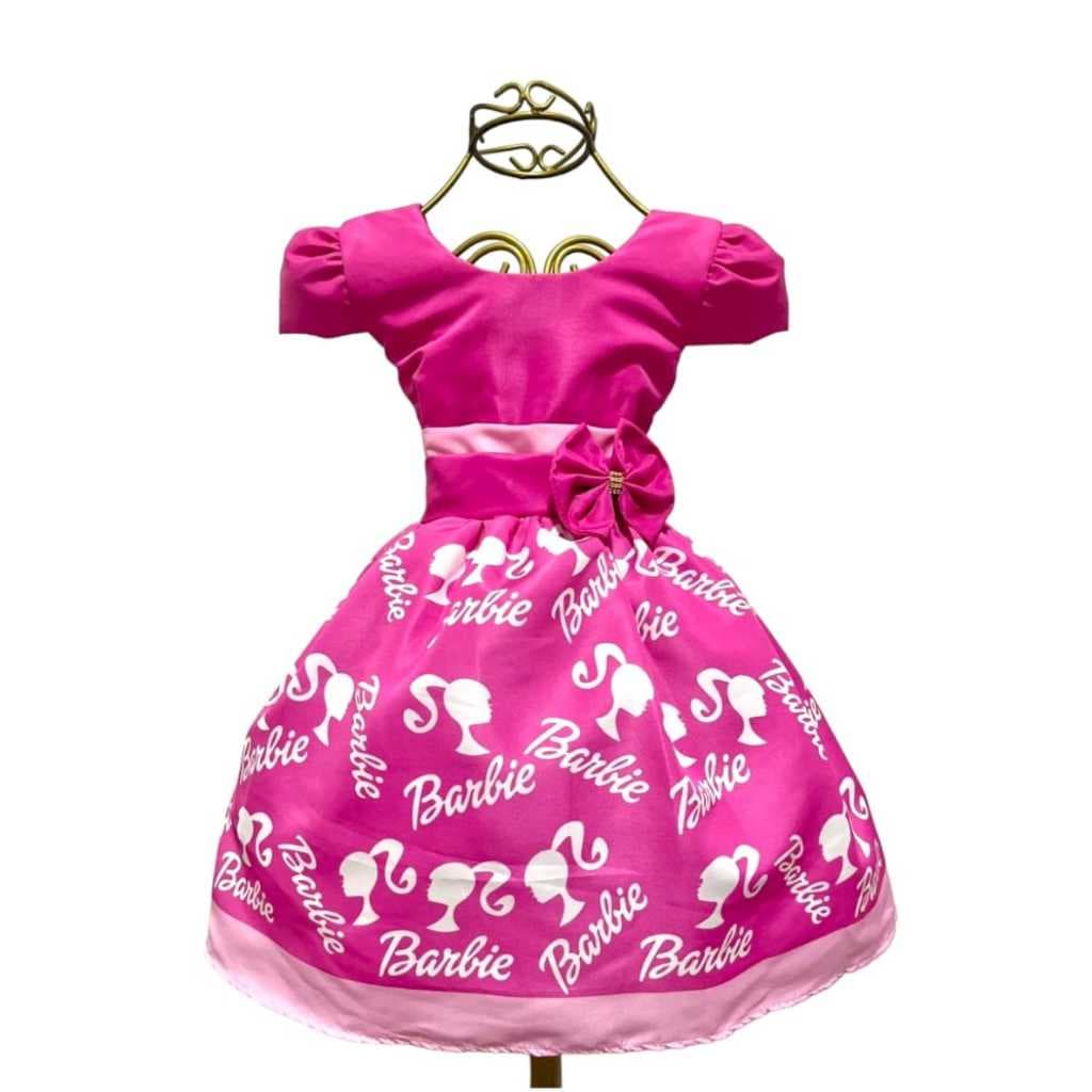 Vestido Infantil Temático Aniversários e Festas.