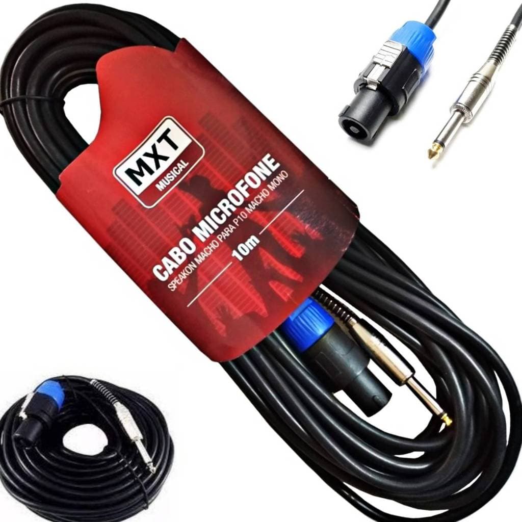Cabo Speakon Macho Para P10 Macho 10 Metros Original Mxt com nota fiscal