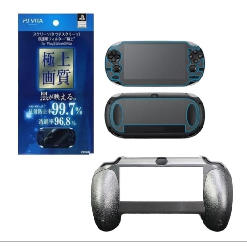Película Frente/Verso + Grip de Mão para PS Vita FAT Versoes 1000...