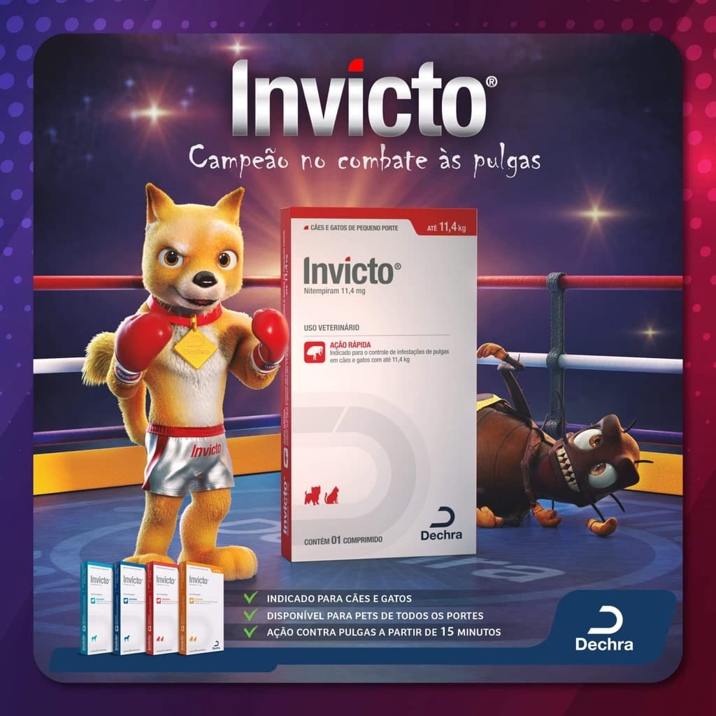 Invicto 11,4kg ou 57kg Remédio para Pulga e Alívio da Coceira Antipulgas para Cães e Gatos