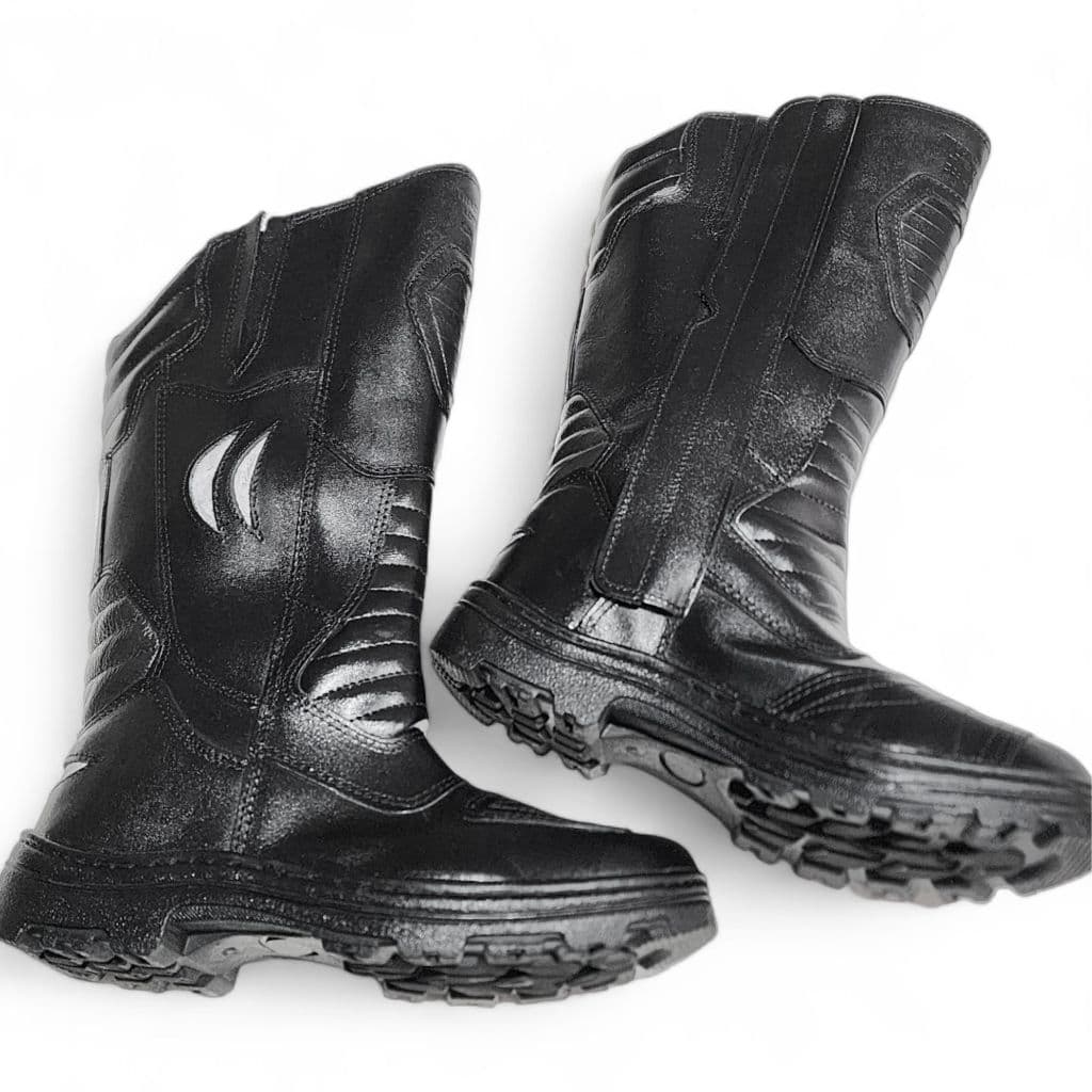 Bota Motociclista - Couro Impermeável Preto