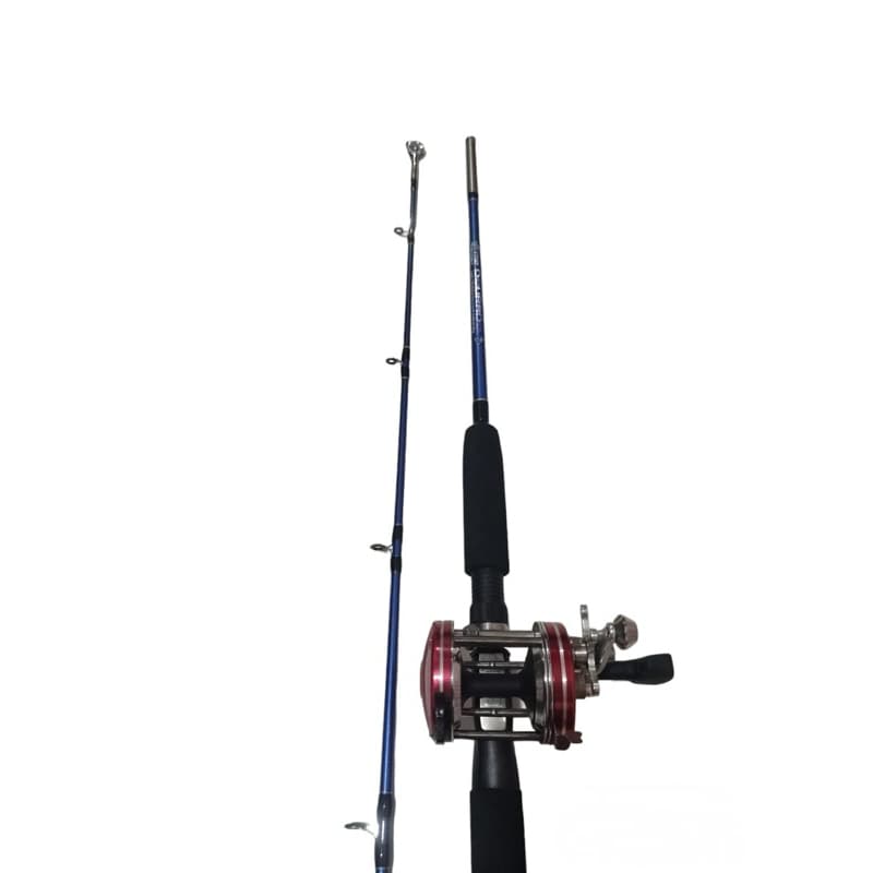 Kit Vara 80 Lb Emenda De Rosca Ponta C/ Roldana Forte + Carretilha Ottoni Sbc 6000