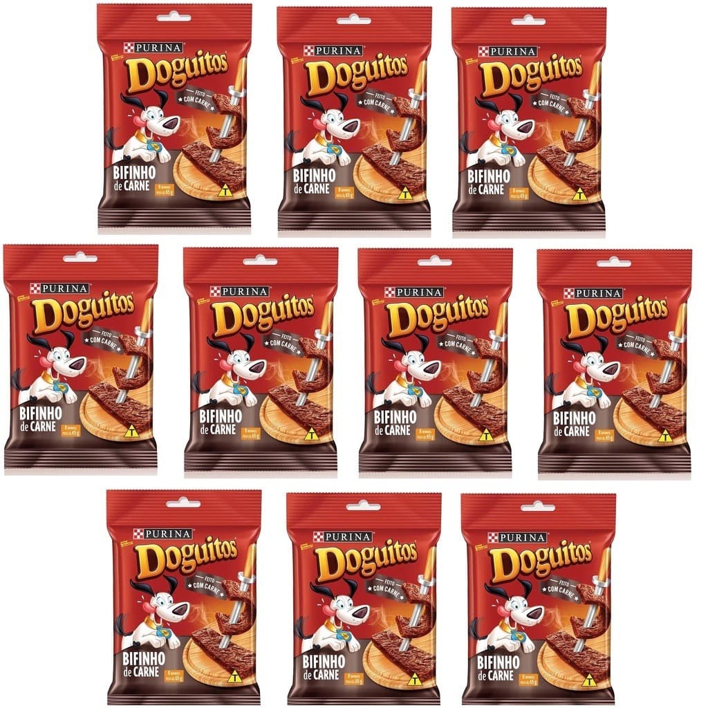Doguitos Bifinho De Carne Kit 10 Saches de 65gr