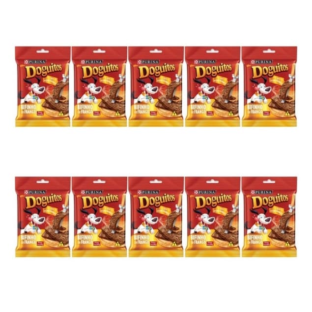 Doguitos Purina Bifinho De Frango Kit 10 Pacotes De 65gr